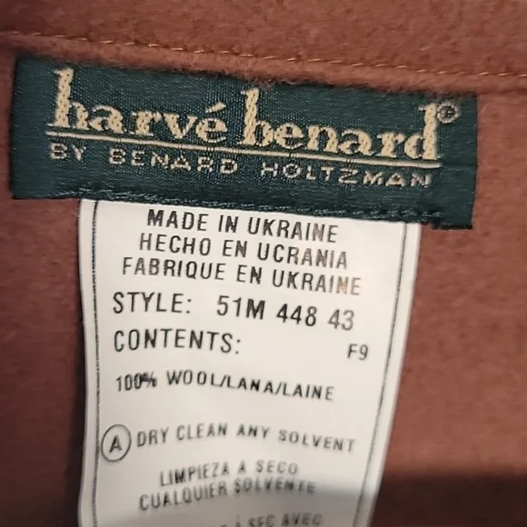 Harve Bernard brown wool cape poncho Sz M New - Picture 3 of 7